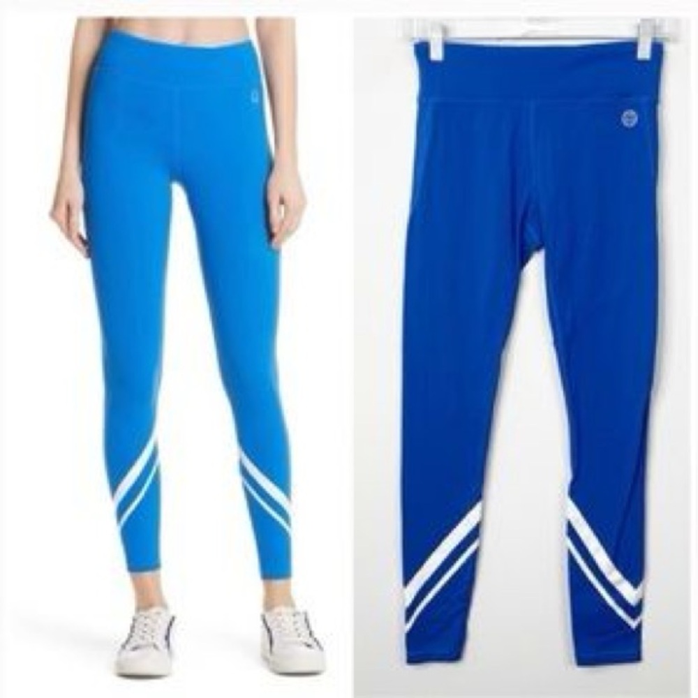 Women's Tory Sport Chevron Leggings, Full Length, blue and White,